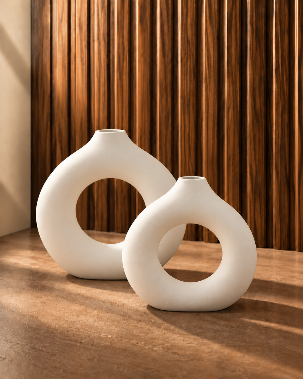 White Donut Bud Vase Set of 2