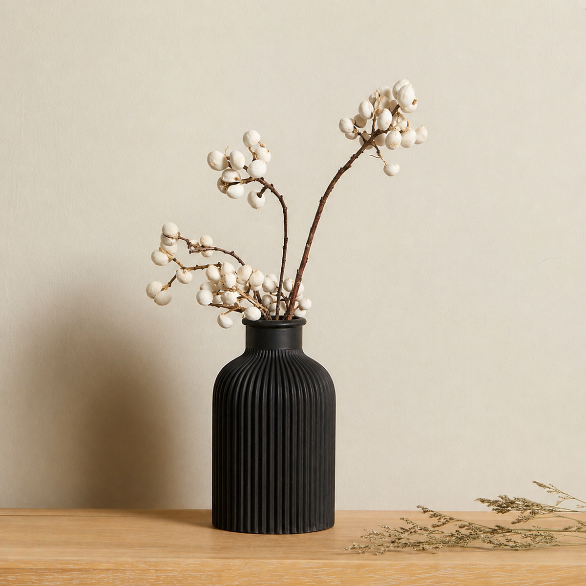 Minimalist Black Ceramic Vase