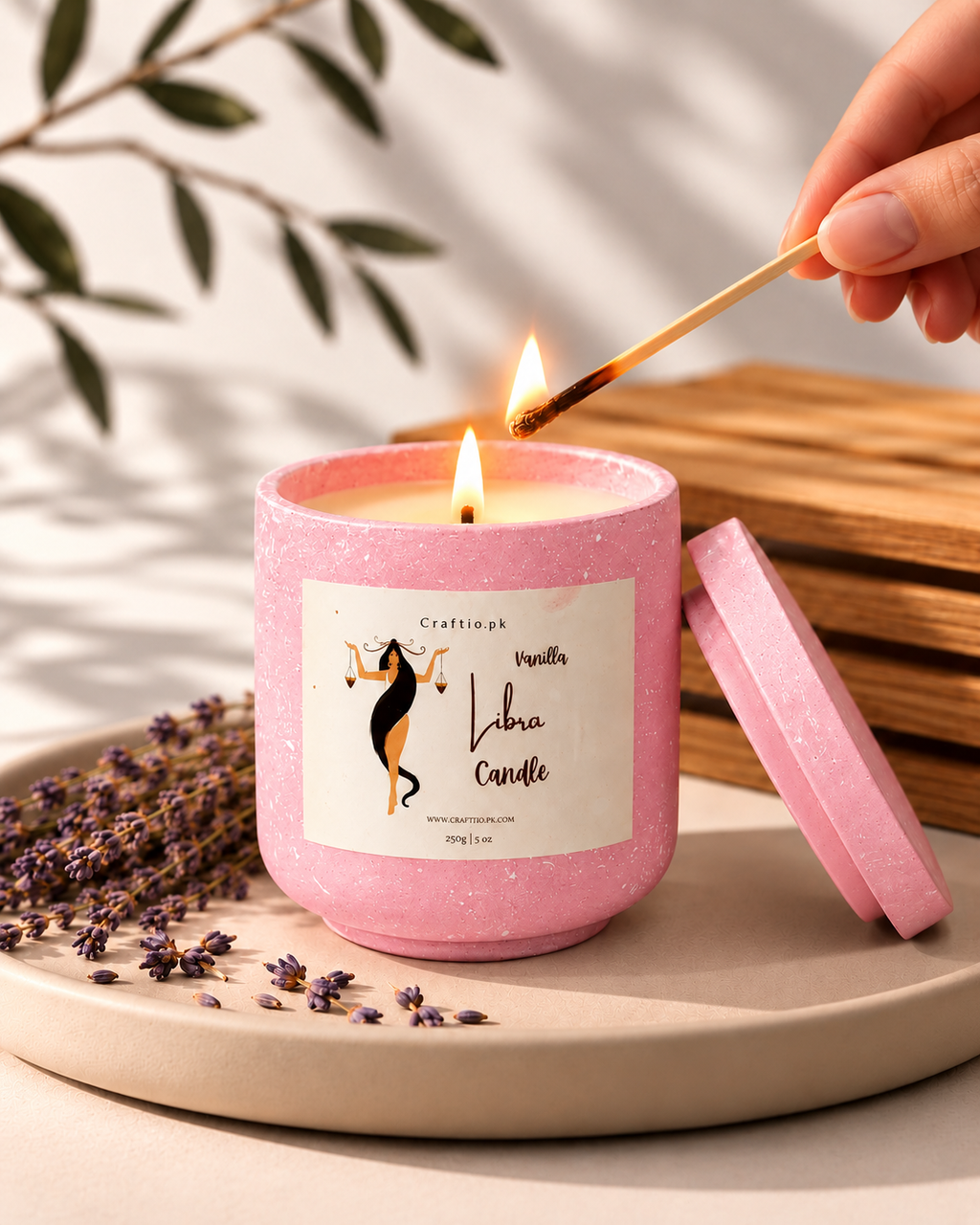 Vanilla Libra Candle Marble Jar