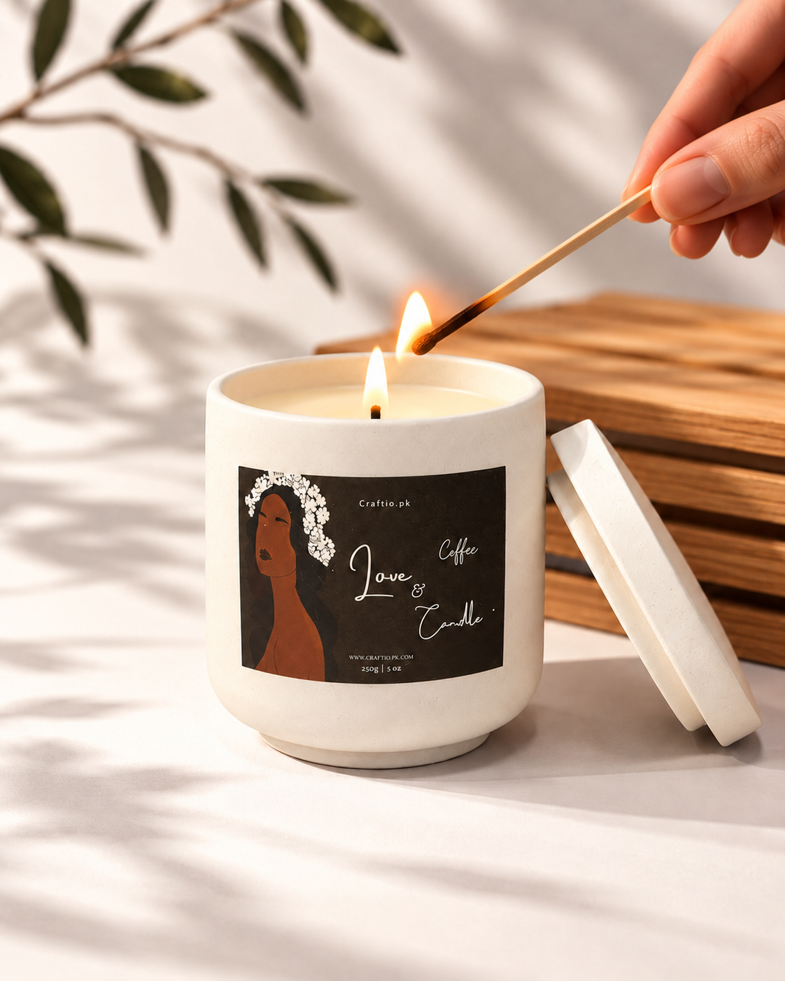 Coffee Soy Wax Candle in Marble Jar