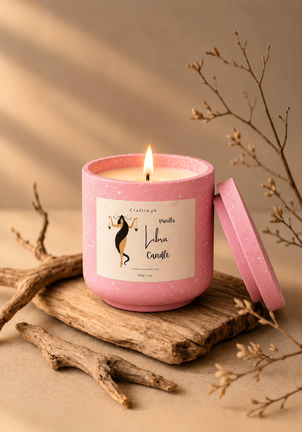 Vanilla Libra Candle Marble Jar