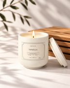 Vanilla Soy Wax Candle in Marble Jar