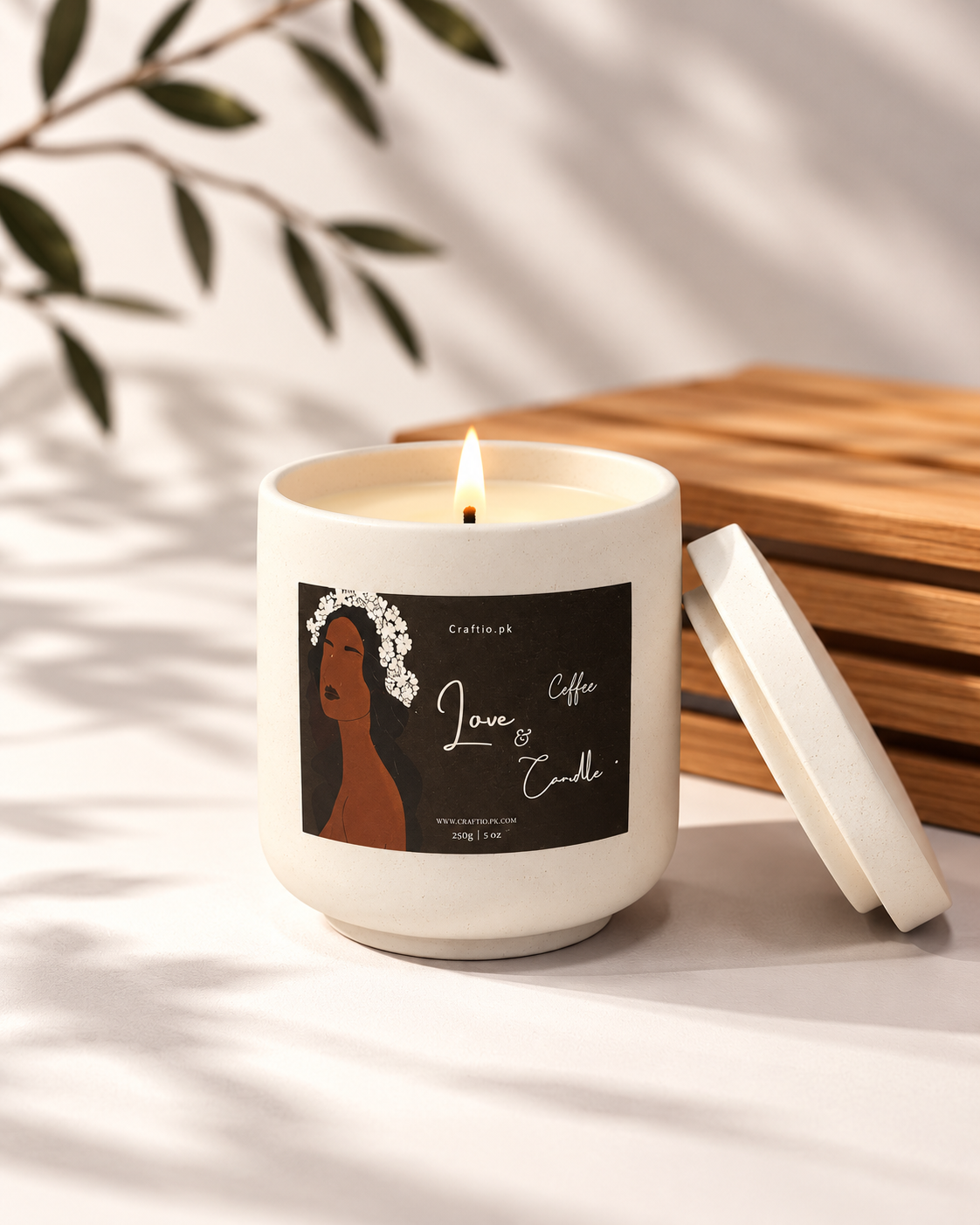 Coffee Soy Wax Candle in Marble Jar