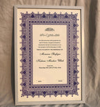 Regal Purple Border Nikkah Certificate