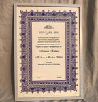 Regal Purple Border Nikkah Certificate