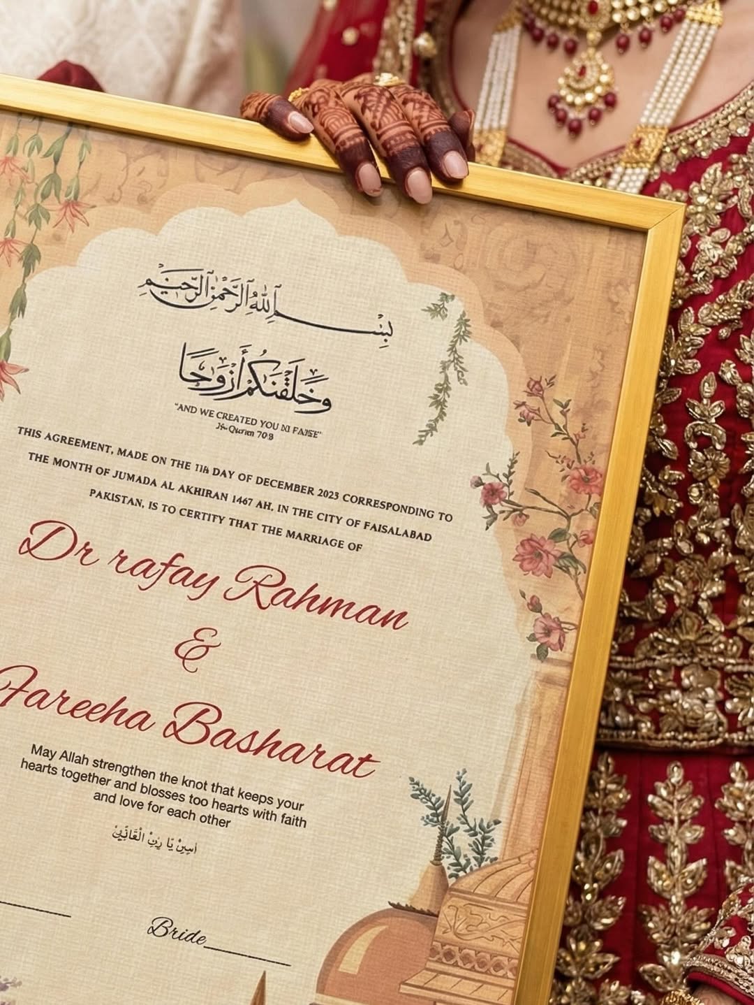 Vintage Gold Nikkah Certificate