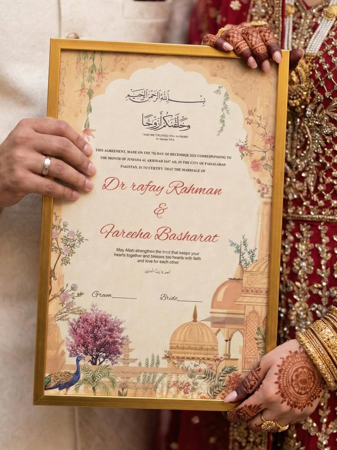 Vintage Gold Nikkah Certificate