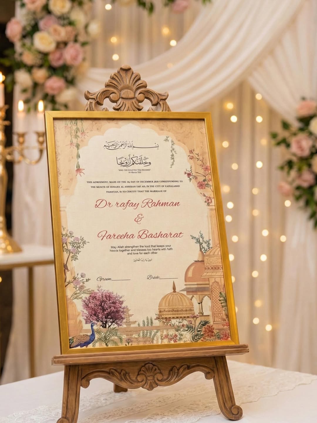 Vintage Gold Nikkah Certificate