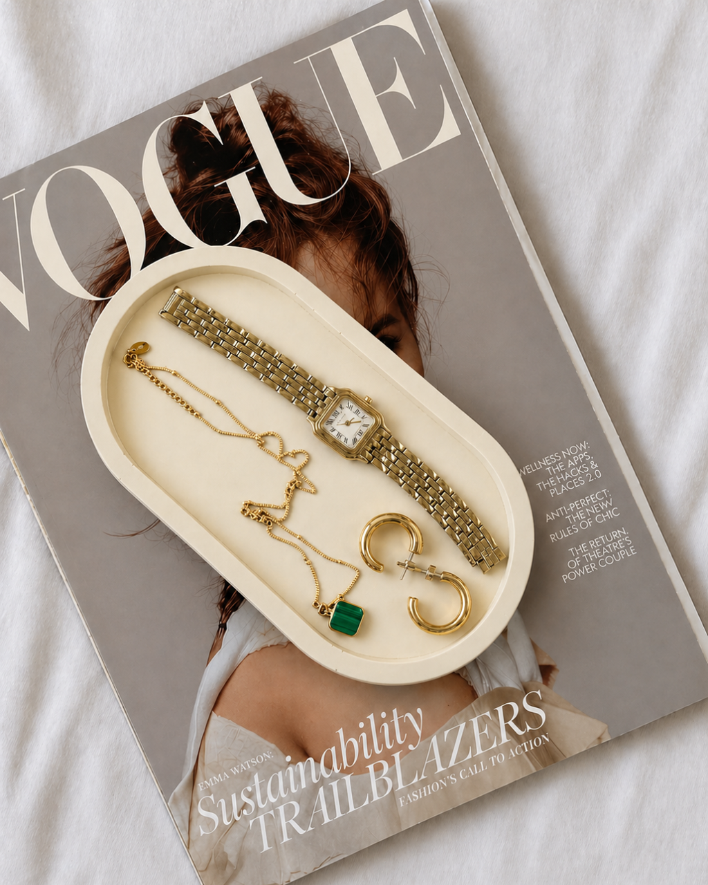 Beige Oval Tray