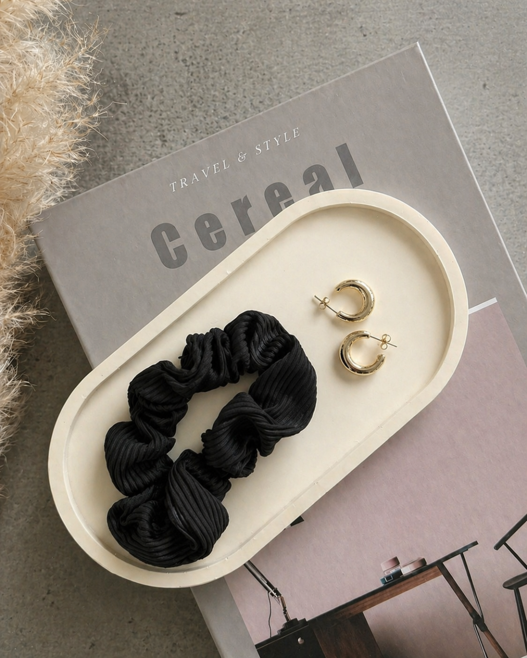 Beige Oval Tray