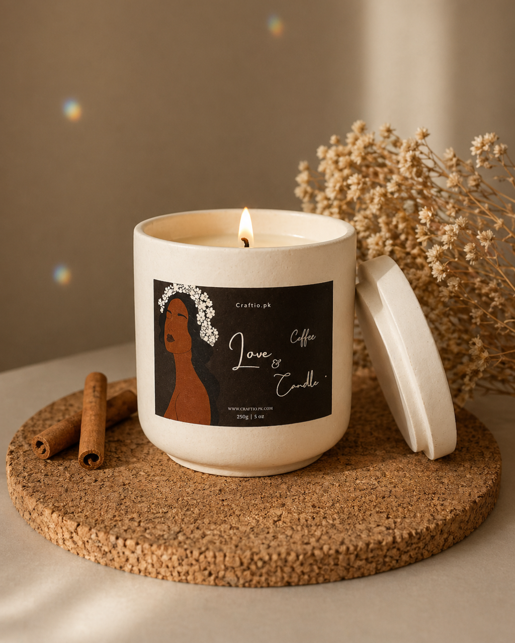 Coffee Soy Wax Candle in Marble Jar