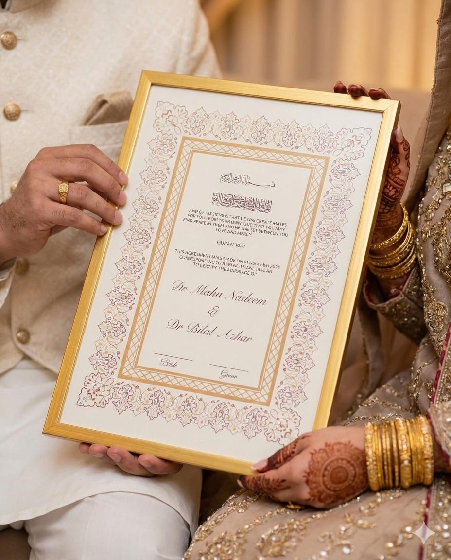 Classic Gold Nikkah Certificate