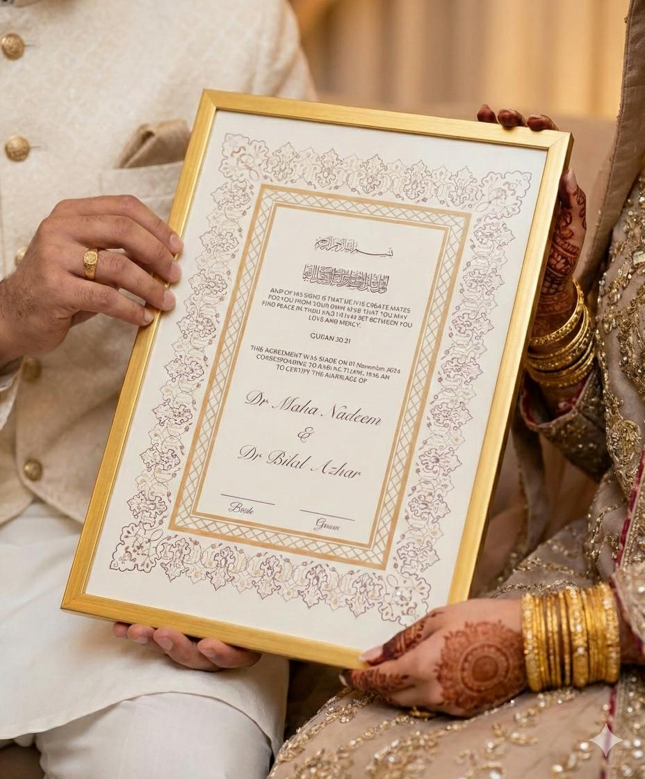 Classic Gold Nikkah Certificate