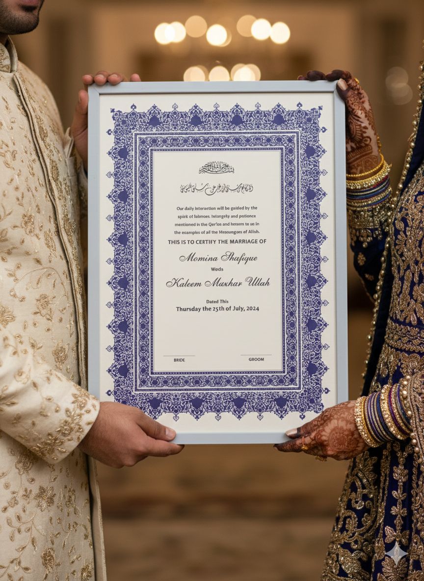 Regal Purple Border Nikkah Certificate