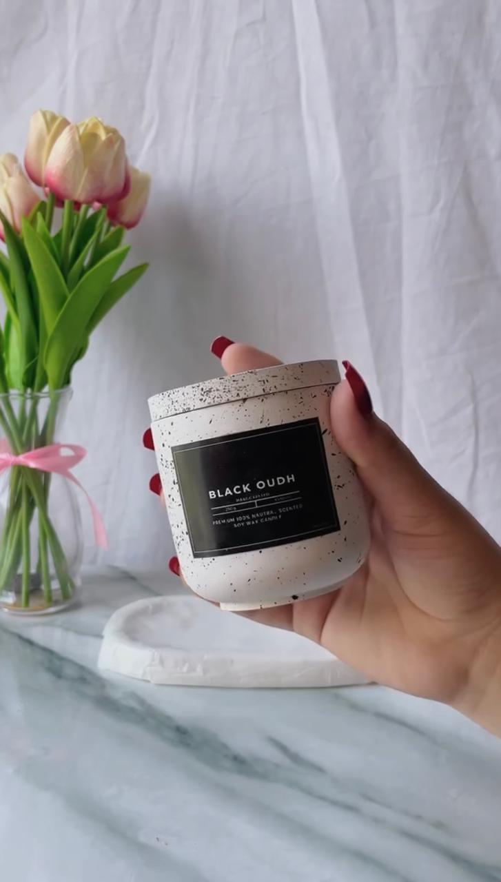 Black Oudh Candle Jar