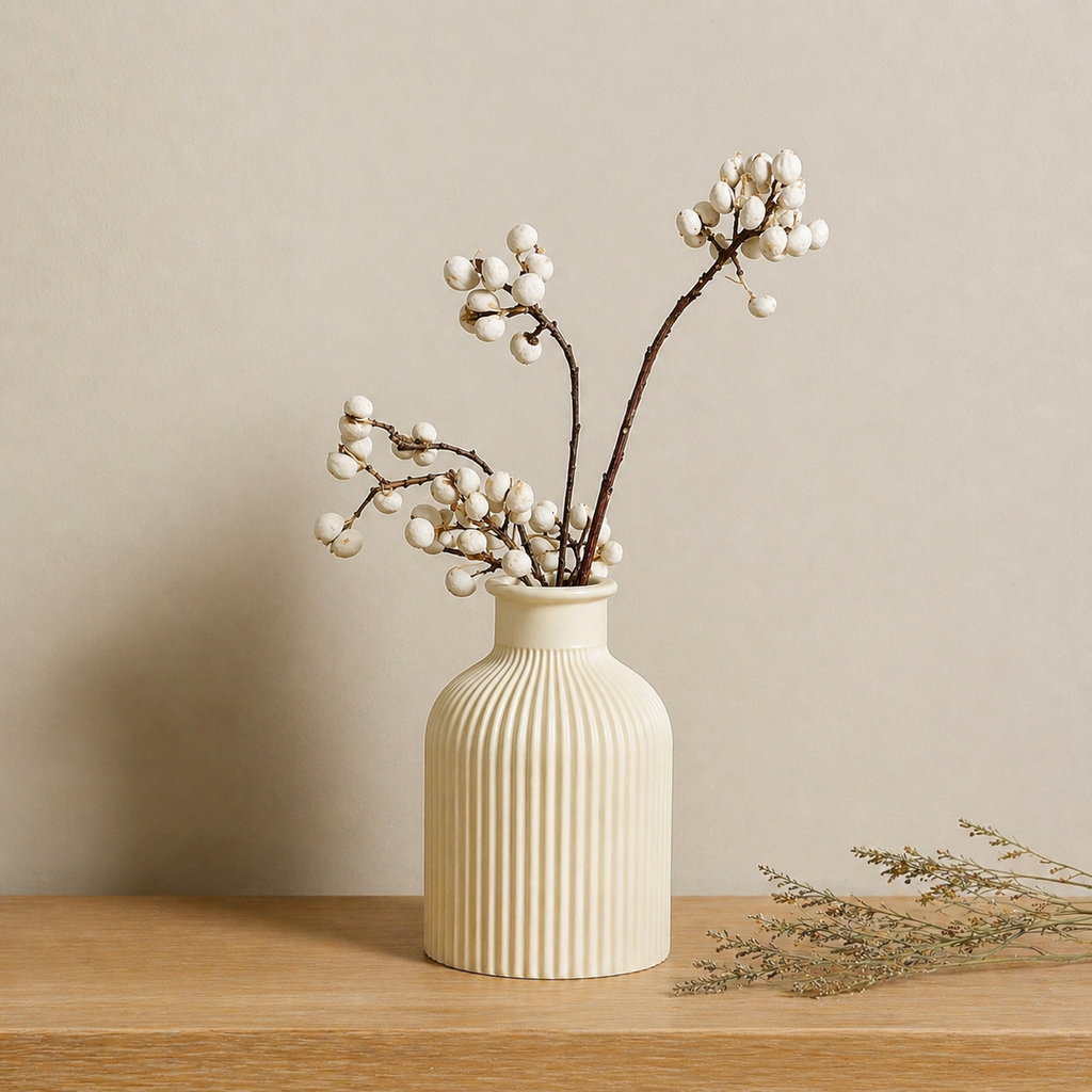 Minimalist Beige Ceramic Vase